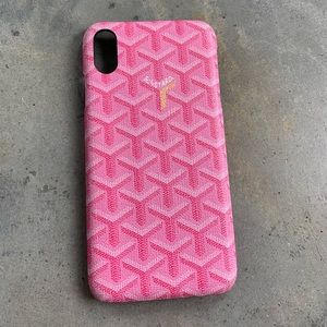 Bright pink FAKE Goyard iPhone X max case